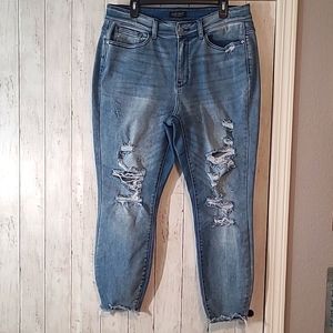 Judy Blue Light Wash Distressed Skinny Jeans